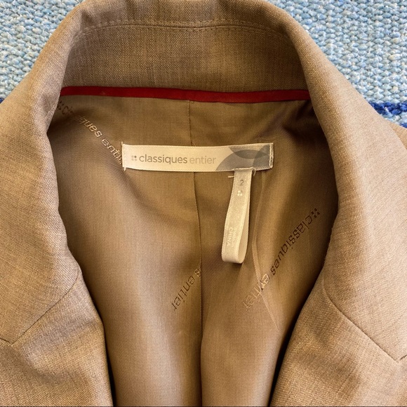 Tan Blazer Women's Size 2 Classiques Entier - Picture 3 of 3